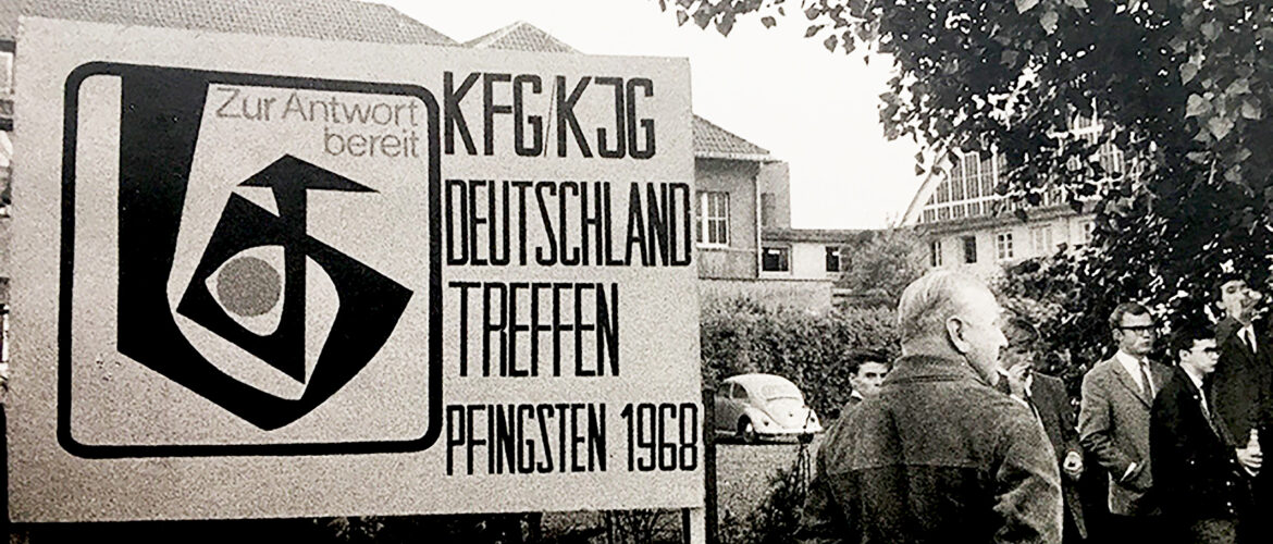 1968 kjg seelenbohrer-willkommensschild pfingsttreffen muenster
