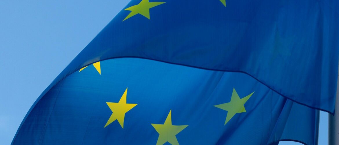 Europäische Flagge im Wind